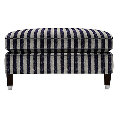 Duresta Grayson Footstool, Umber Leg Scirocco Stripe Midnight Duresta Grayson Footstool, Umber Leg Scirocco Stripe Midnight